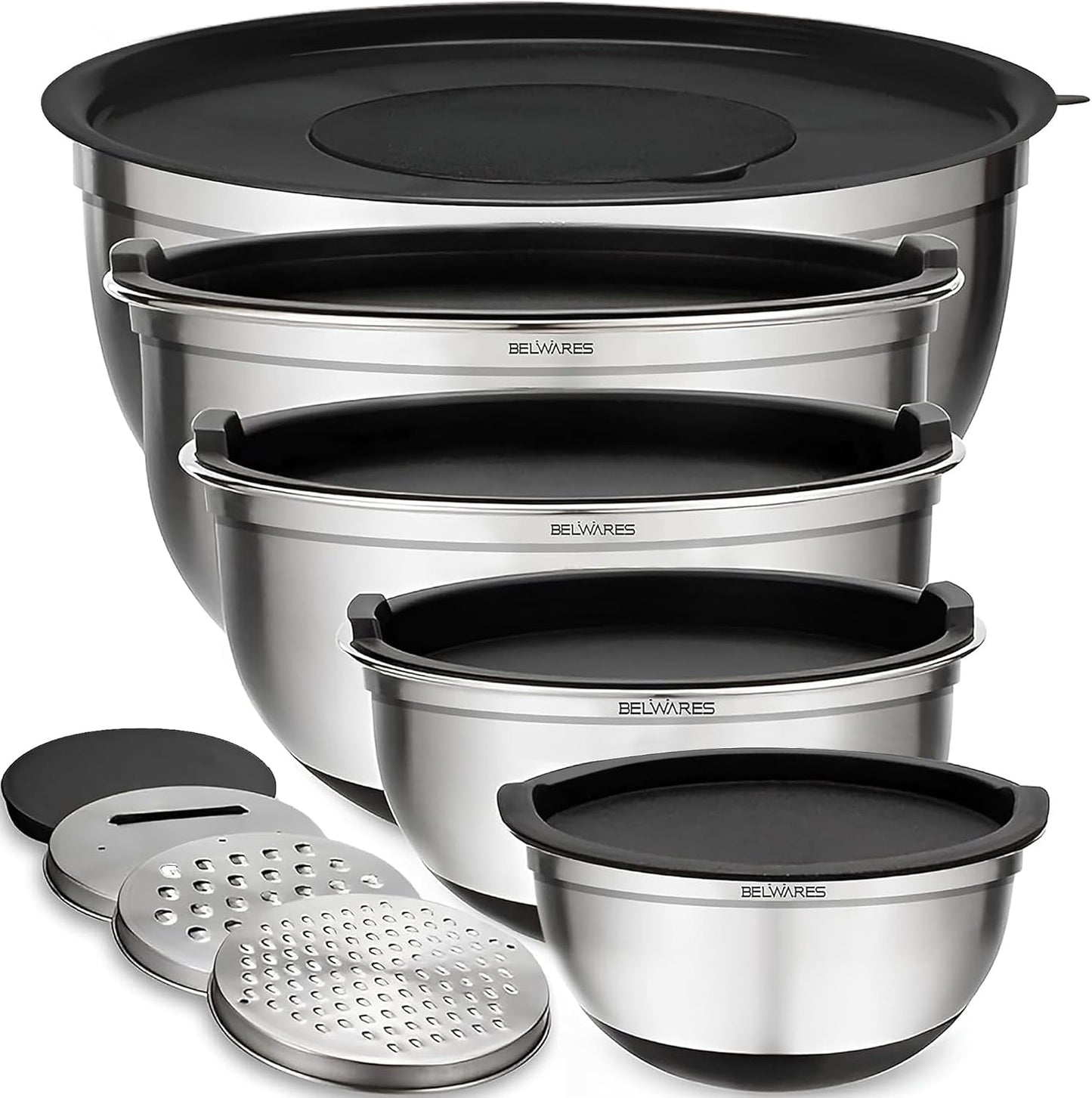 Mixing Bowls with Airtight Lids - 8PCS Stainless Steel Set