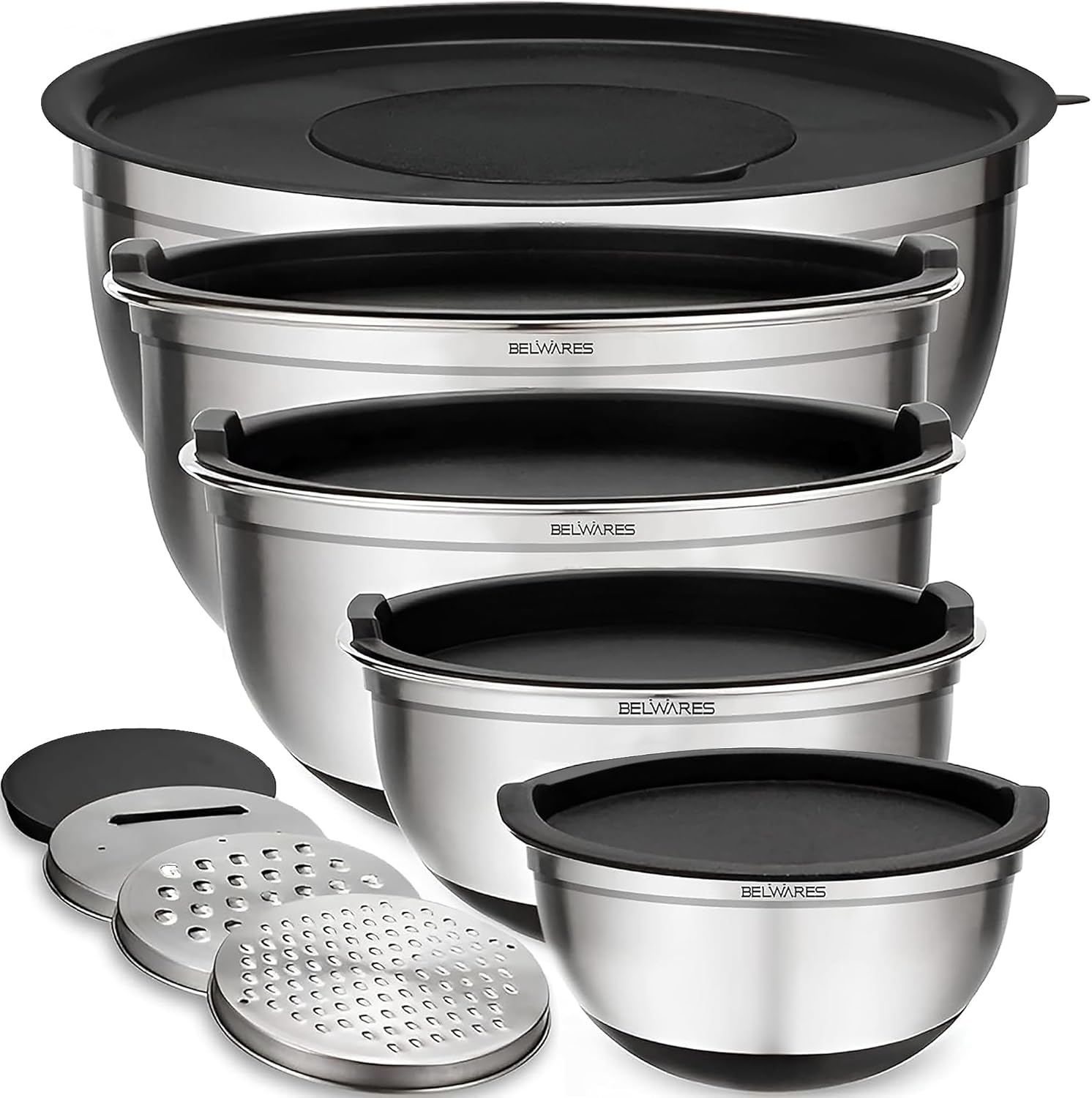 Mixing Bowls with Airtight Lids - 8PCS Stainless Steel Set