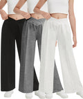 Girls Wide Leg Sweatpants Baggy Cargo Side Stripe - Comfortable Fit