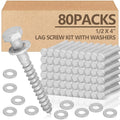 Lag Screw Kit 1/2 in x 4 in 80 Pack with Washers - Heavy Duty
