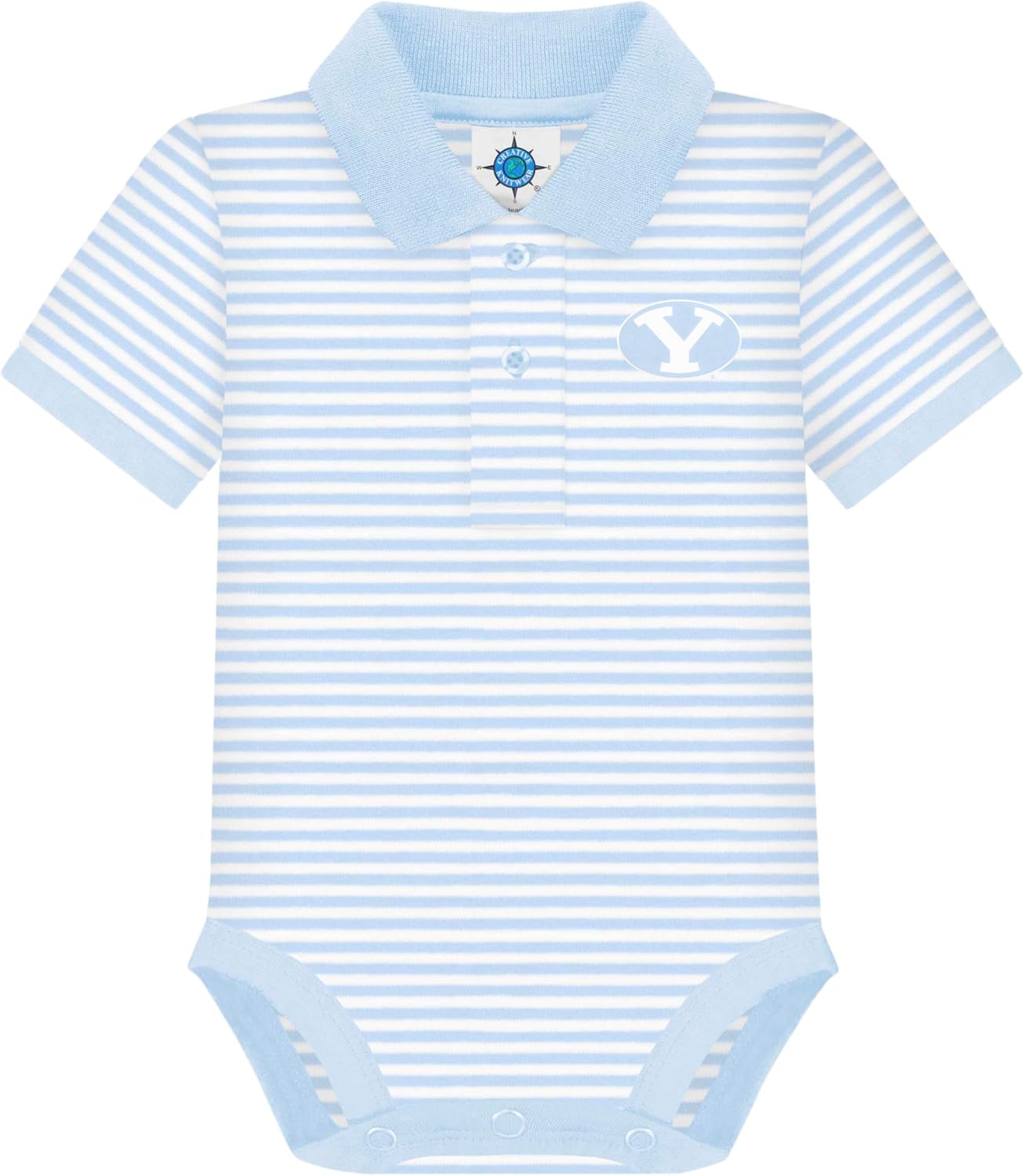 Creative Knitwear College Baby Striped Polo Bodysuit for Infants