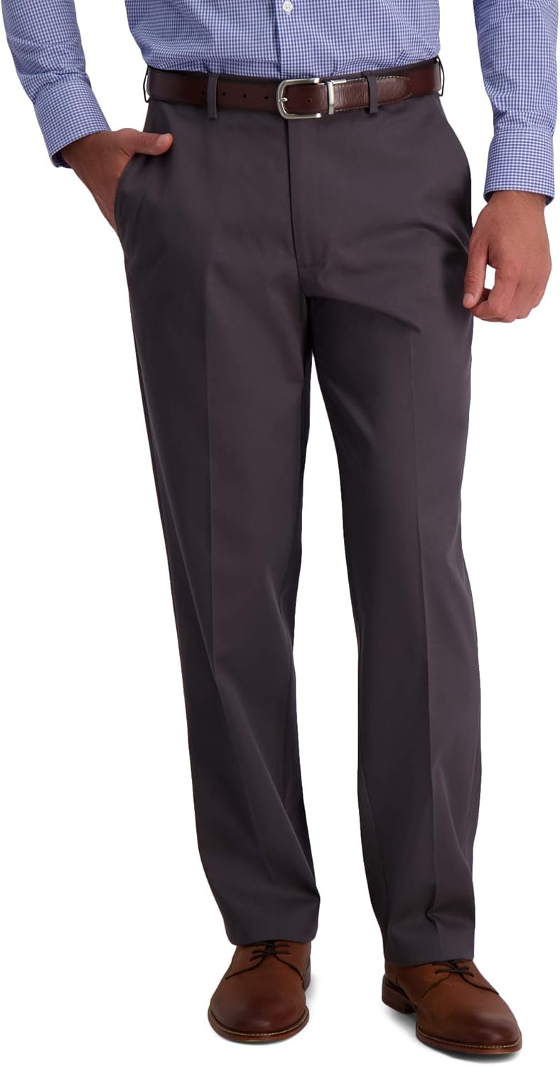 Haggar Men's Iron Free Premium Khaki Casual Pant for Comfort