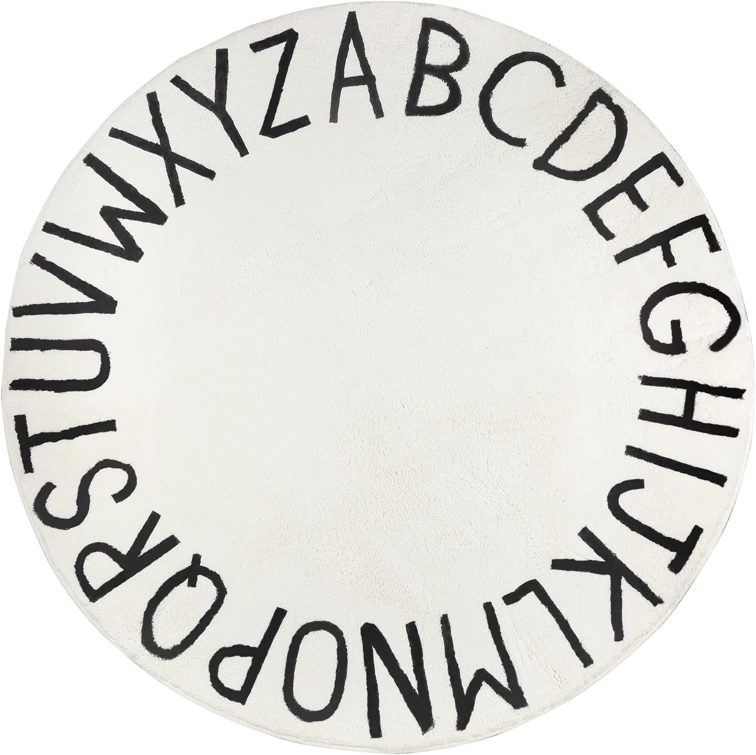 Topotdor Round Kids Play Rug Extra Large Soft Crawling Mat