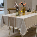TEWENE Rectangle Cotton Linen Tablecloth 55in x 120in - Wrinkle Free