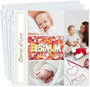 Dunwell Photo Album Refill Pages 12x12 for 4x6 Photos