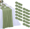 Sage Green Cheesecloth Table Runner 12 Pack 35 x 120 in - Boho Wedding