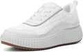 DREAM PAIRS Chunky City Tweed Platform Fashion Sneaker - Flattering
