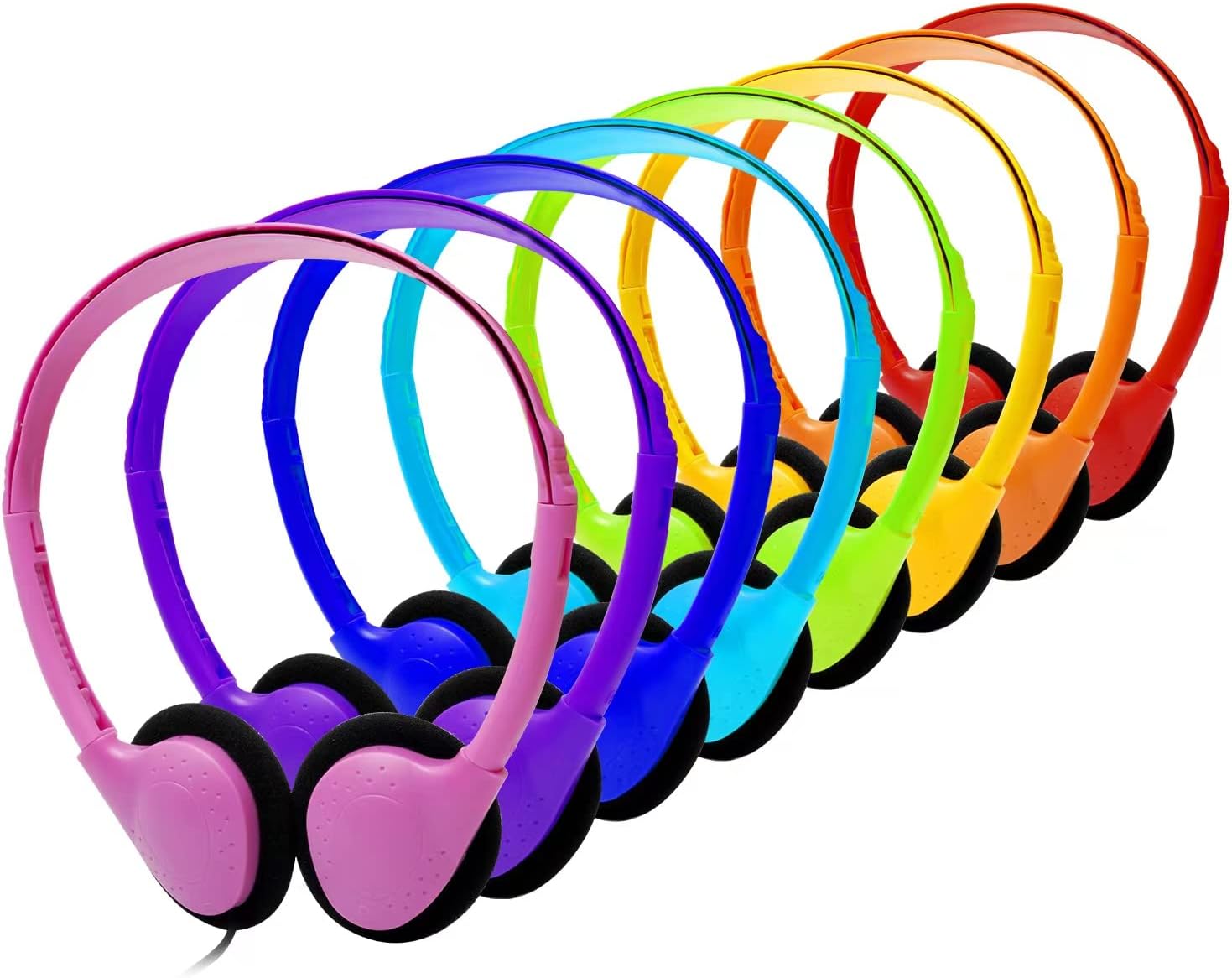 8-Pack Kids Headphones: Fun Colors for Classroom Learning