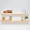 48 inch Natural Floating Shelf - Solid Wood Set of 2, Heavy Duty
