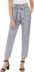 GRACE KARIN Women's Cropped Paper Bag Waist Pants - Comfortable
