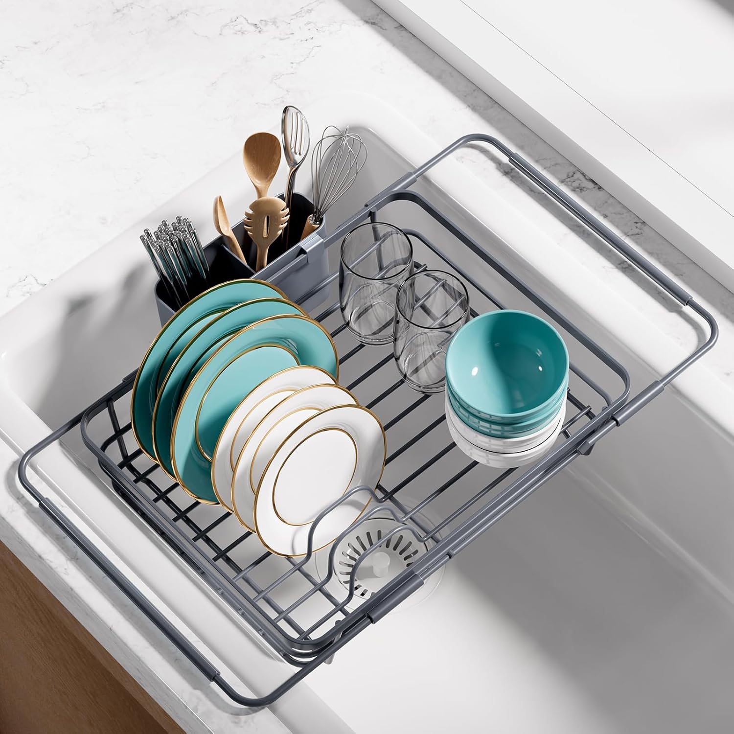 Stainless Steel Dish Drying Rack for Kitchen Counter Organization