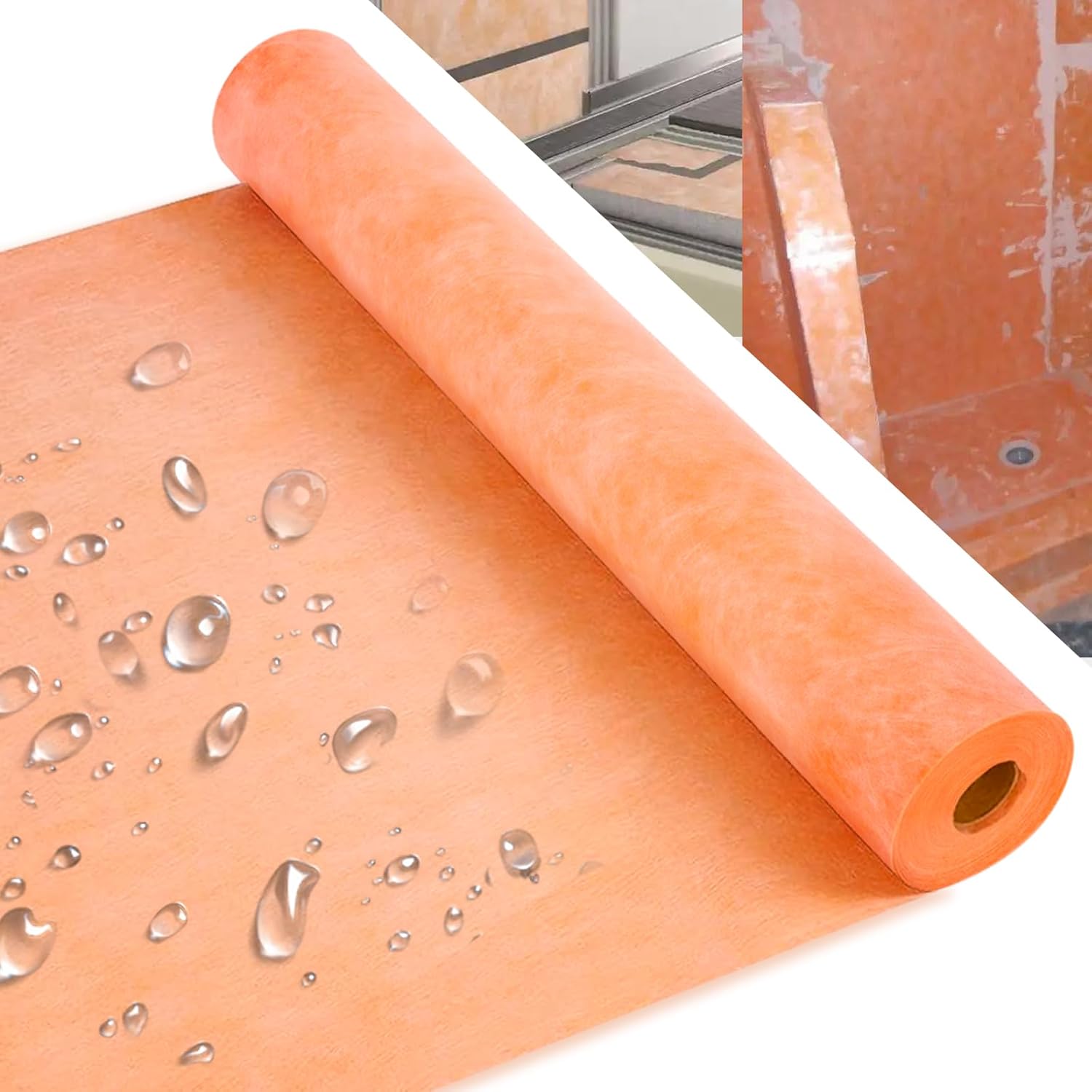 Waterproof Membrane for Shower and Tile Flooring, 3.3 FT x 98.5 FT