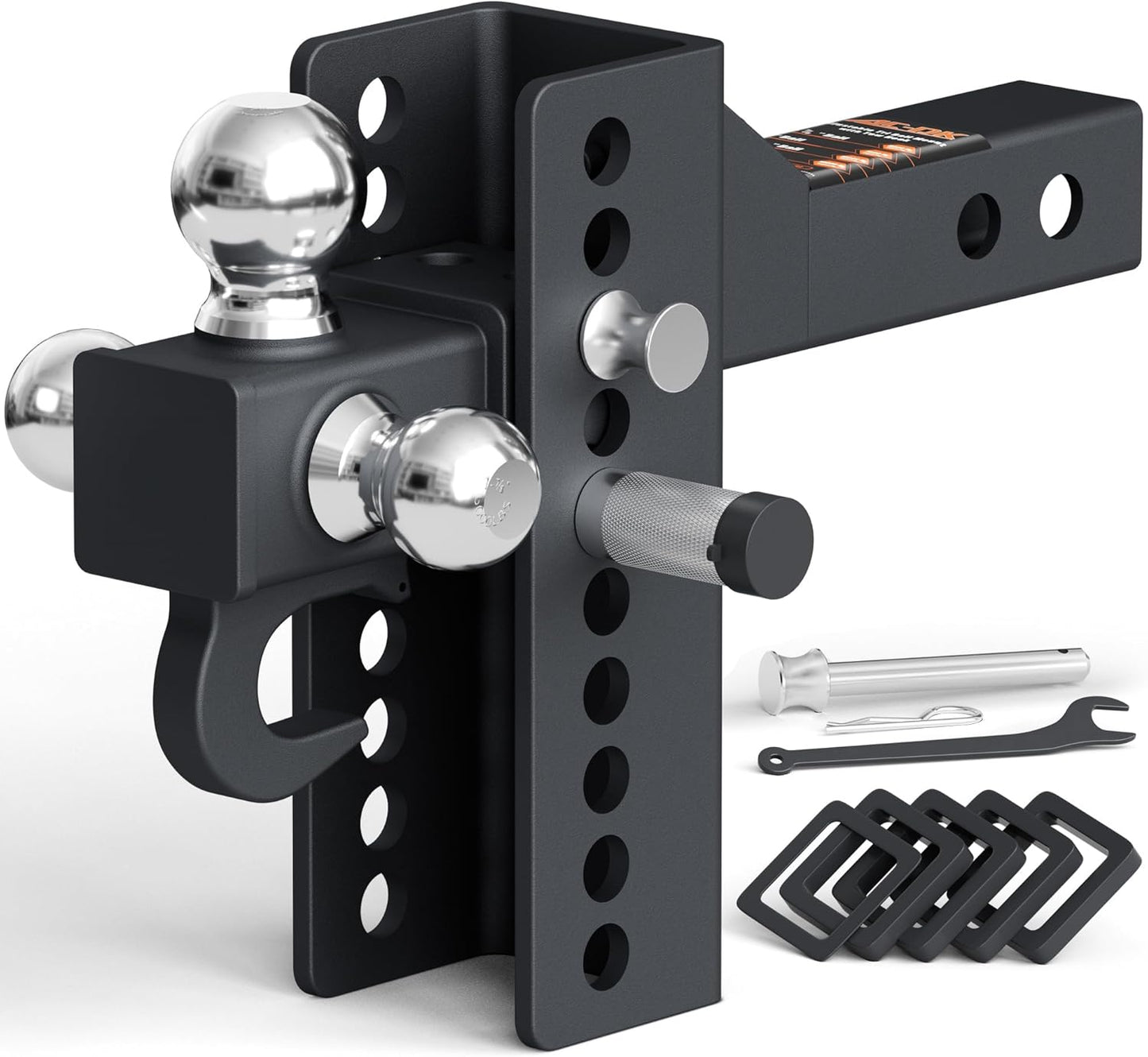 AC-DK Adjustable Trailer Hitch Tri Ball Mount for Towing