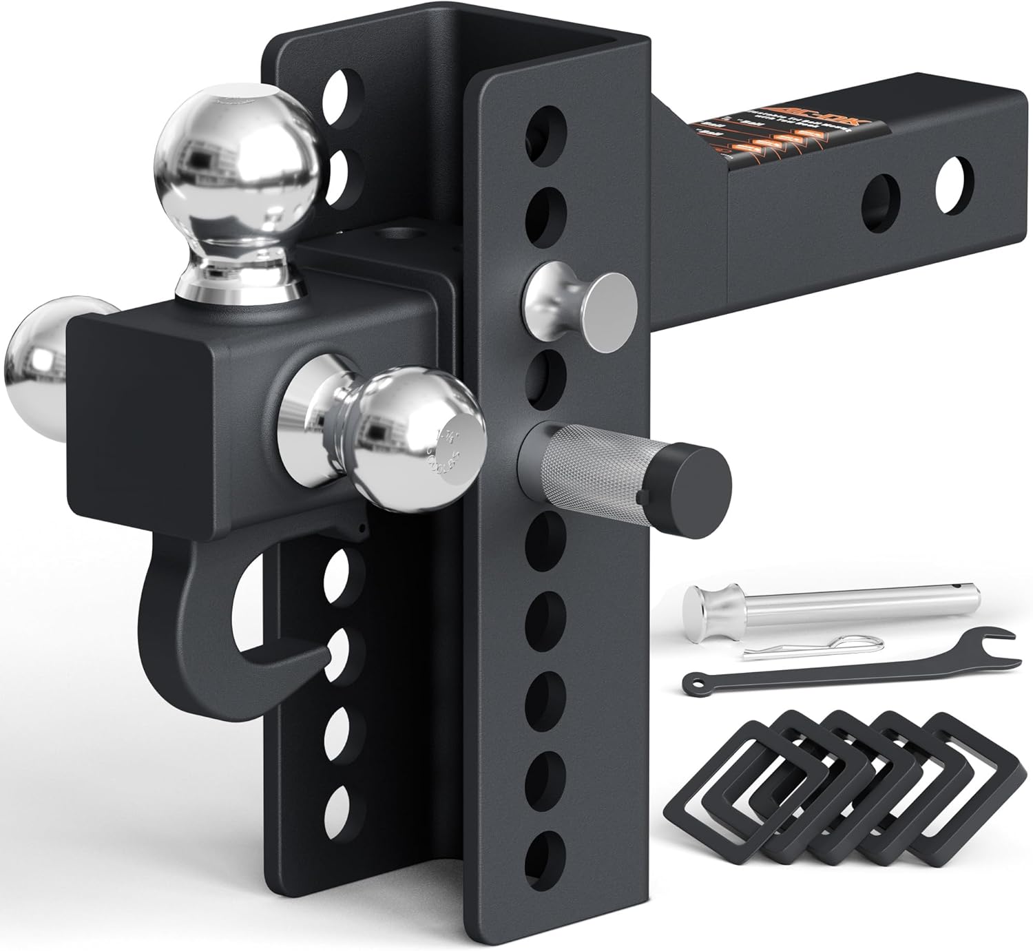 AC-DK Adjustable Trailer Hitch Tri Ball Mount for Towing