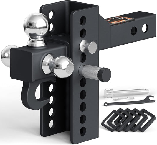 AC-DK Adjustable Trailer Hitch Tri Ball Mount for Towing