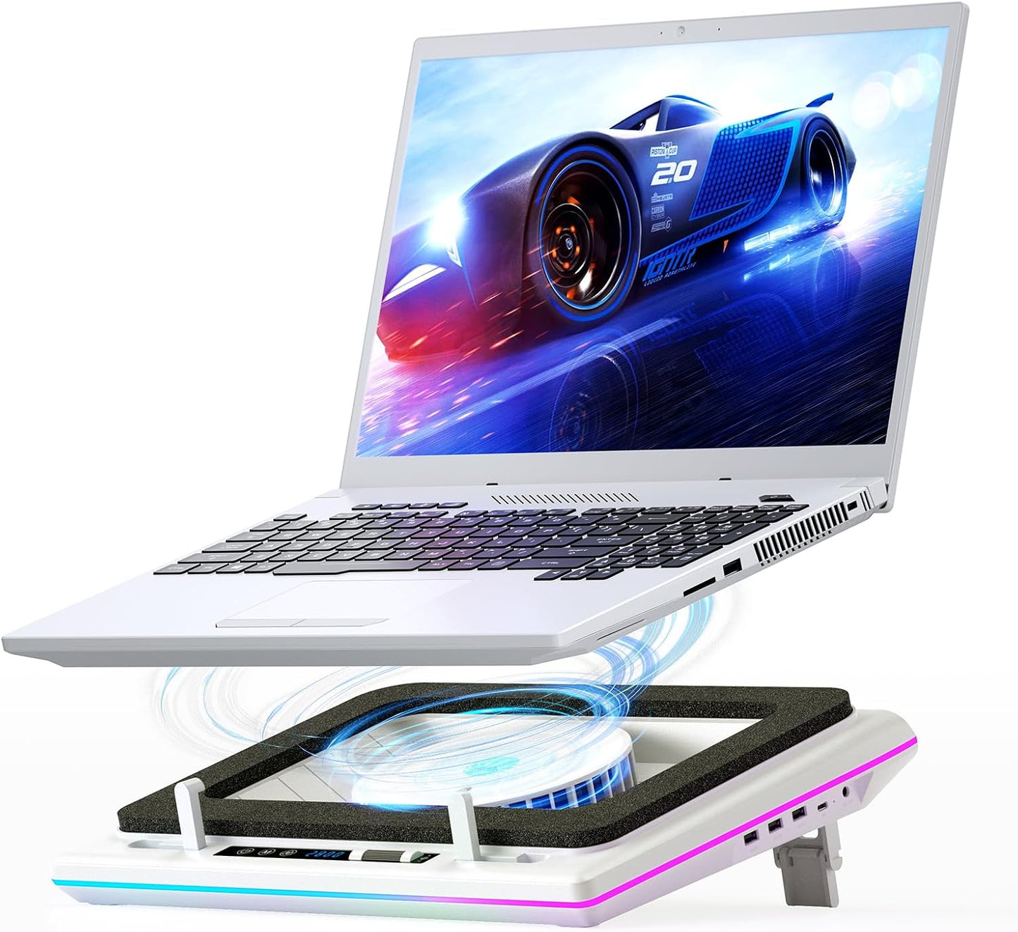 llano RGB Laptop Cooling Pad for 15-19in Laptops - Powerful & Quiet