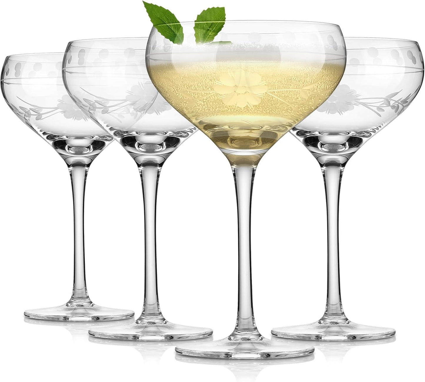 Royalrose Premium Delight Coupe Glasses Set of 4 for Elegance
