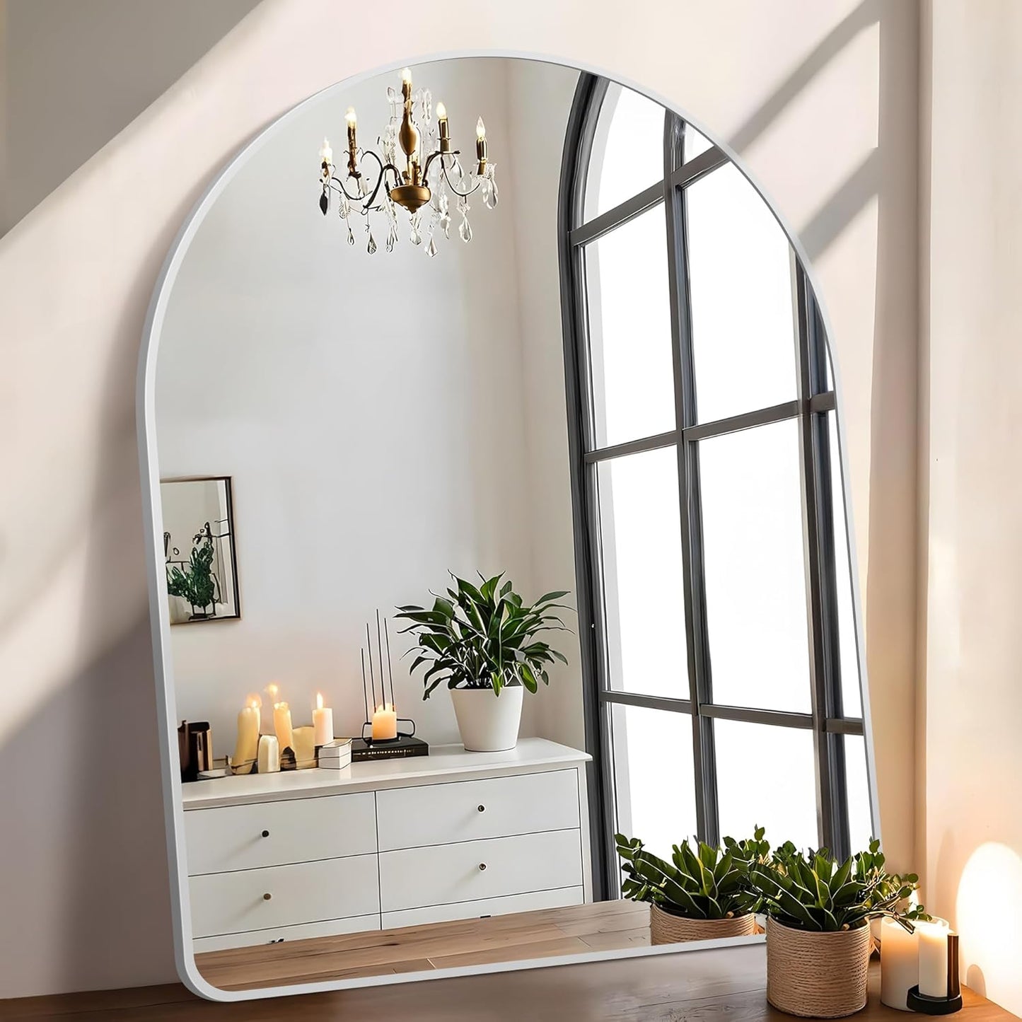 Arched Bathroom Mirror 40x30 Inch - Silver Arch Wall Decor