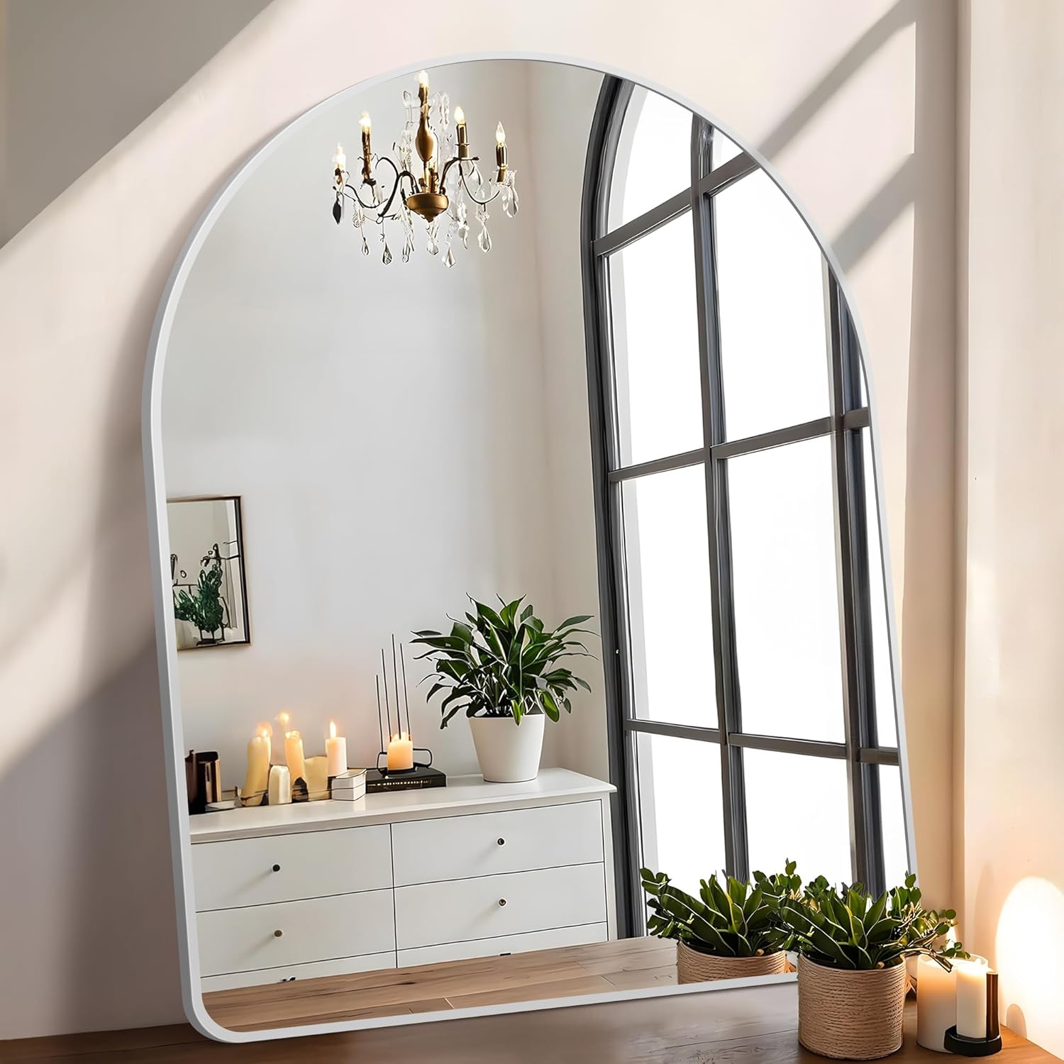 Arched Bathroom Mirror 40x30 Inch - Silver Arch Wall Decor