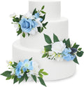 Pre-made Flower Cake Topper 3Pcs Baby Blue - Easy Elegant Decor