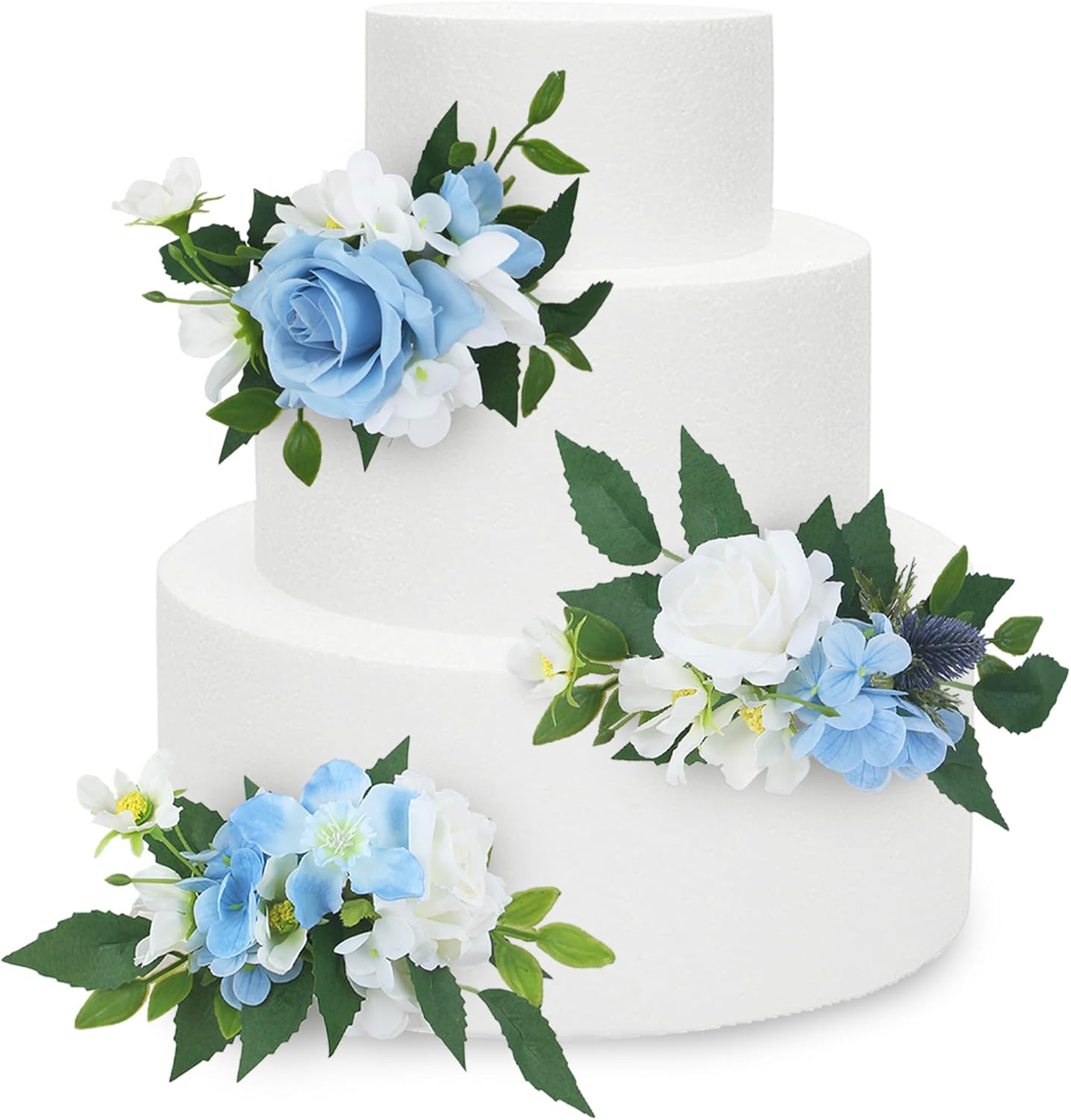 Rinlong 3Pcs Pre-made Flower Cake Topper for Elegant Celebrations