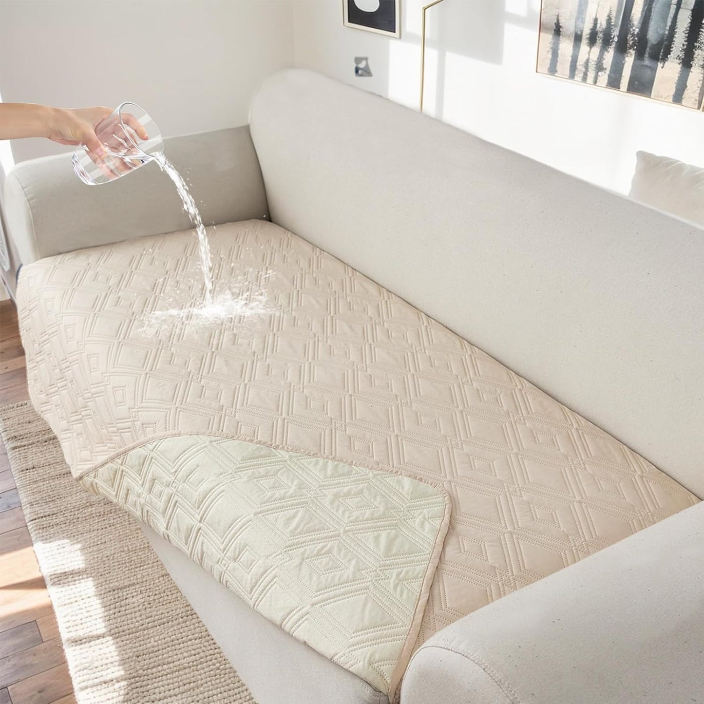100% Waterproof Couch Cover for 4 Cushion Sofa by Genina