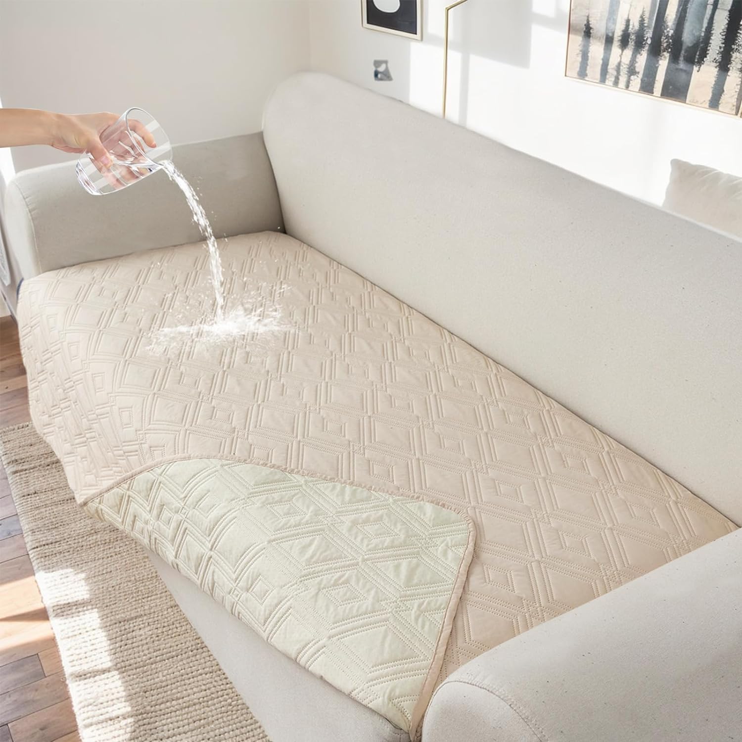 100% Waterproof Couch Cover for 4 Cushion Sofa by Genina