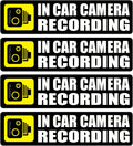 In-Car Camera Recording Sticker - Dash Cam on Board Decal Pack (4)