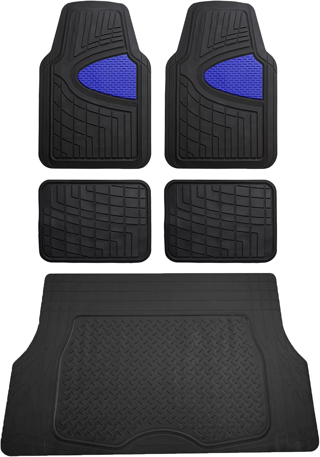 FH Group Premium Liners Tall Channel Trimmable Rubber Floor Mats