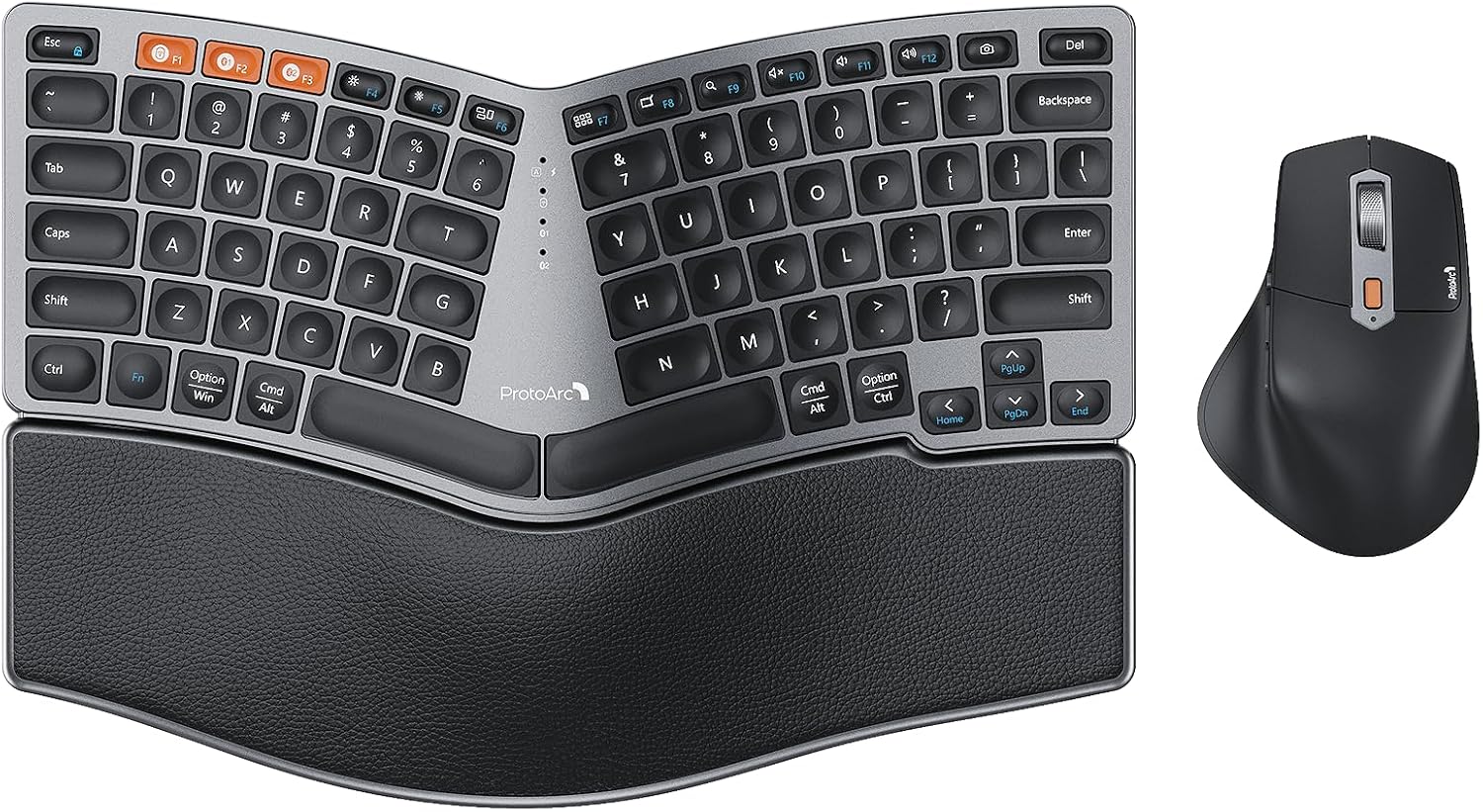 ProtoArc Bluetooth Ergonomic Keyboard Mouse Combo for Comfort