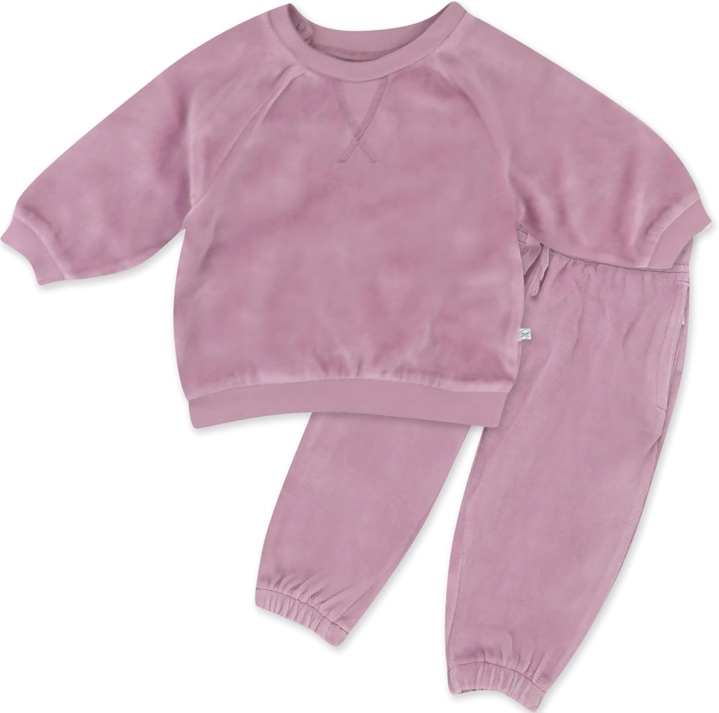 HonestBaby Baby Cozy Velour Organic Cotton Sweatshirt Set