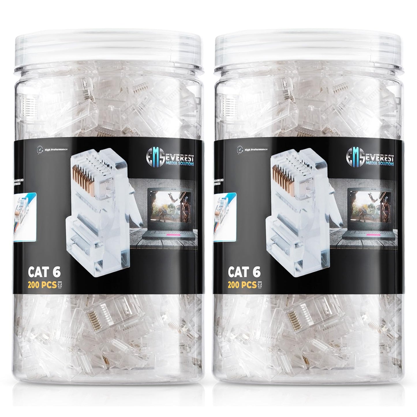 Everest Cat6 RJ45 Pass Through Connector for Optimal Performance