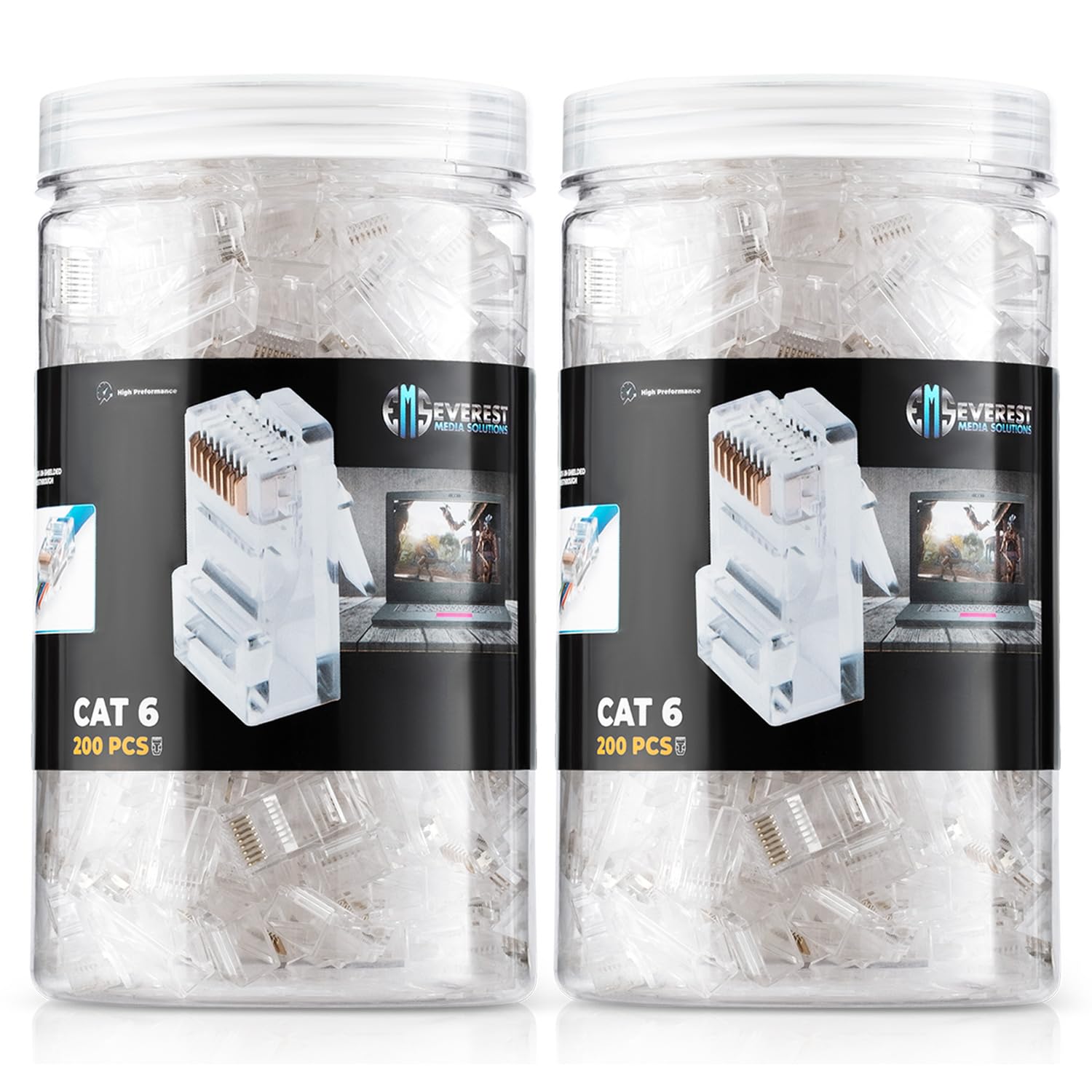 Everest Cat6 RJ45 Pass Through Connector for Optimal Performance