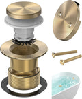 Brushed Gold Tub Drain Kit with Hair Catcher - Durable Tip-Toe