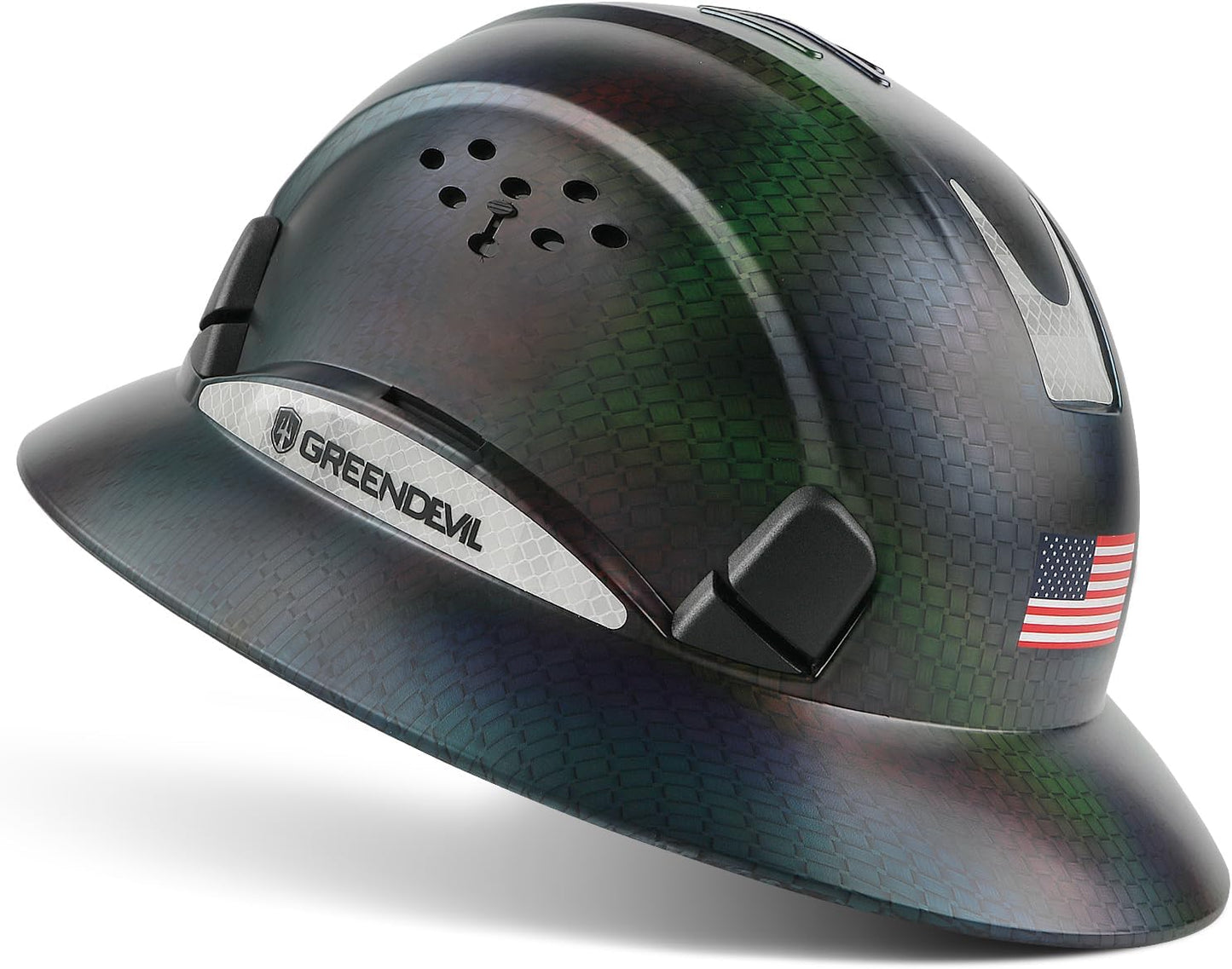 GREEN DEVIL Full Brim Hard Hat for Construction Safety Helmet