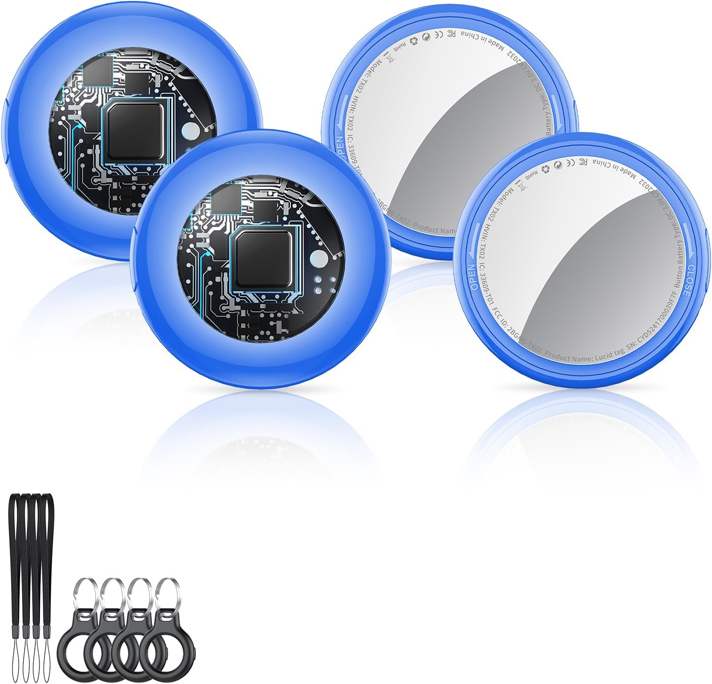 Tukio Air Tracker Tag 4 Pack - Bluetooth Tracker for iOS Devices