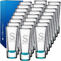 Personalized Shot Glasses Set of 25 with Teal Bottom for Events