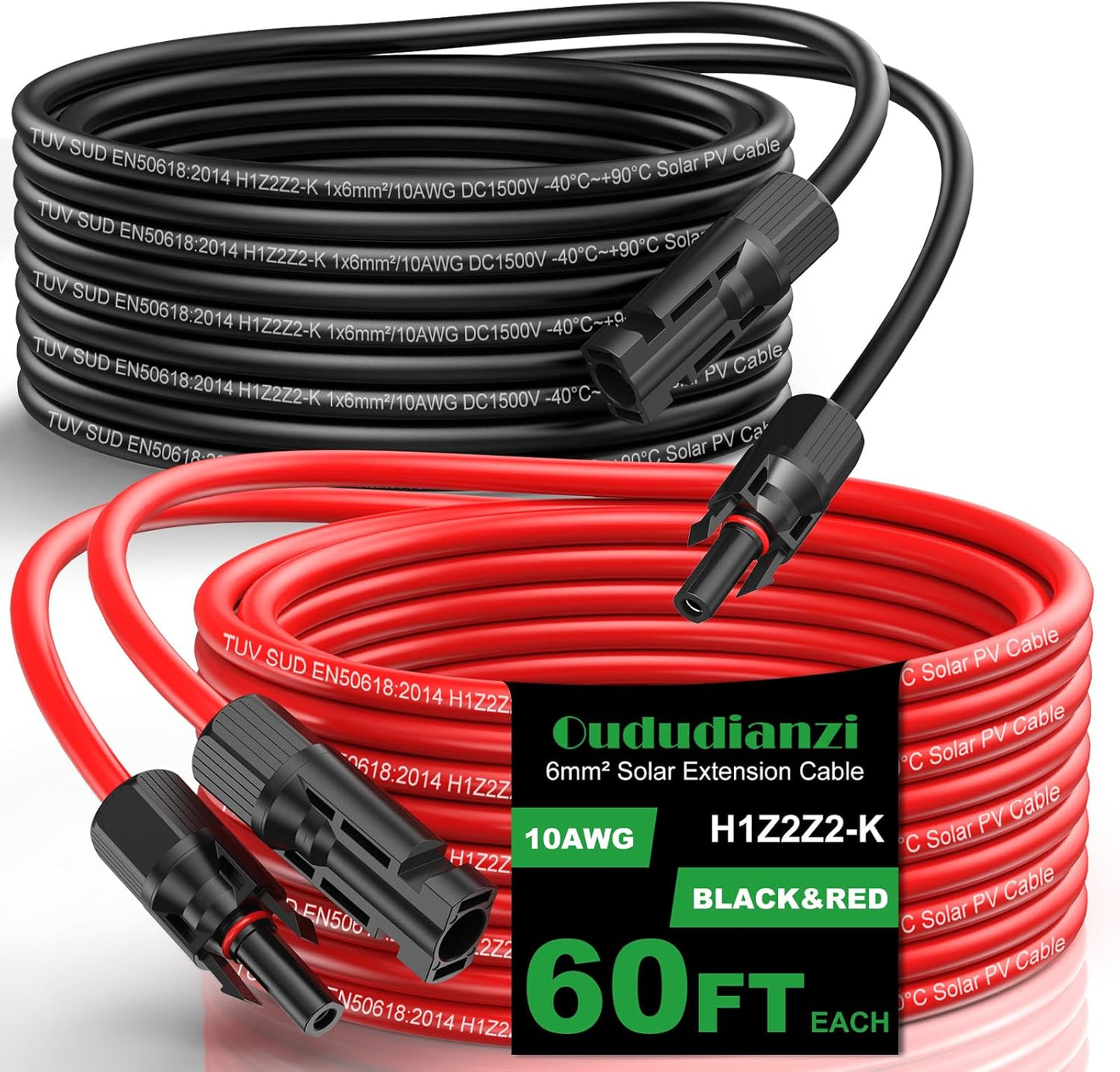 Oududianzi 60Ft Solar Extension Cable for Efficient Power Transfer