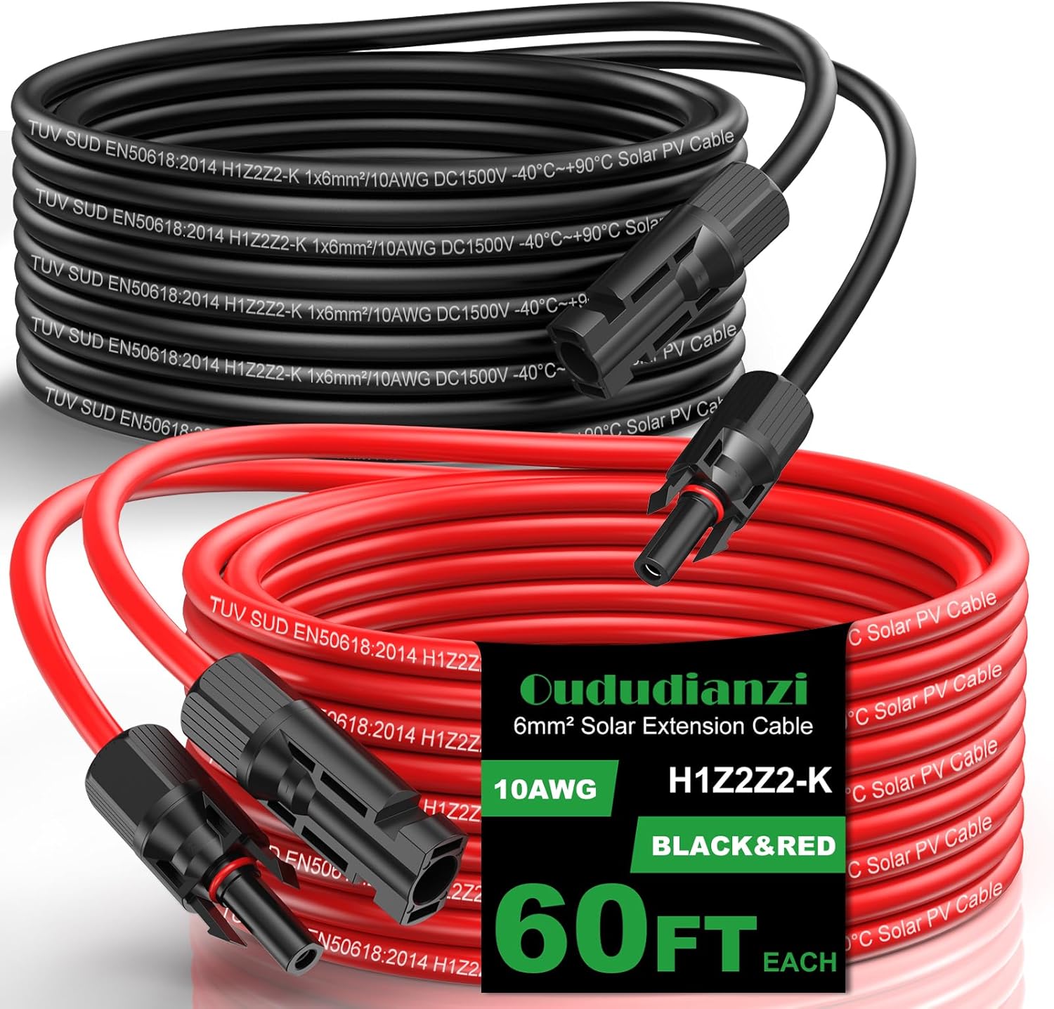 Oududianzi 60Ft Solar Extension Cable for Efficient Power Transfer
