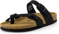 CUSHIONAIRE Women's Luna Cork Footbed Sandal in White - Runs Small