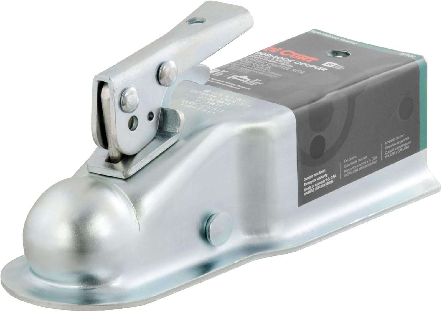 CURT Straight Tongue Trailer Coupler for 3-Inch Channel