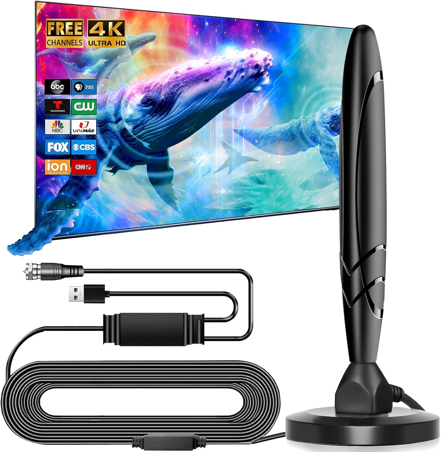 Amplified HDTV Antenna - Boosted Signal for Local Channels