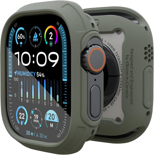 elkson Apple Watch Ultra Bumper Case with Screen Protector - Military Grade Protection