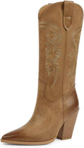 Cowboy Boots for Women Pointed Toe Chunky Heel Western Boots - Matte
