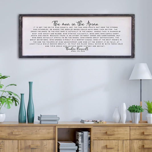 The Man In The Arena Wall Decor for Motivational Home Spaces