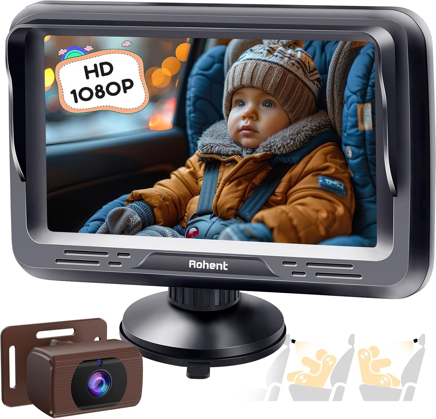 Rohent 1080P HD Baby Car Camera - Night Vision!