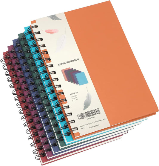 A5 Hardcover Spiral Journals - 160 Pages for Work & School