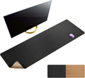 Cork & Leather Desk Pad 55 x 16 in - Large XXL Dual Sided Desk Mat
