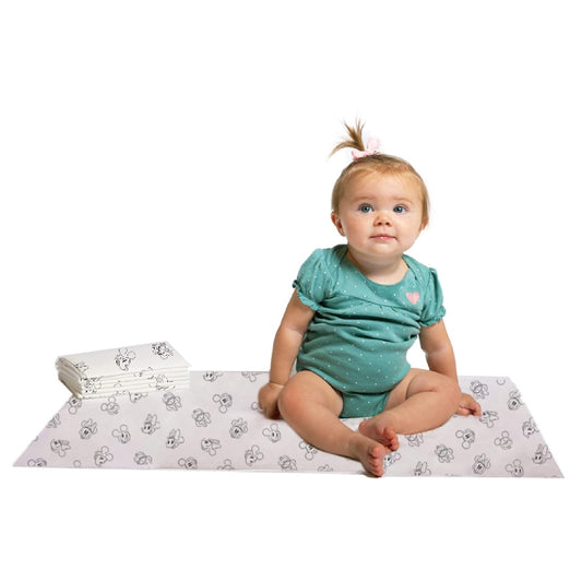 Disney Baby Disposable Changing Pads - Travel Essential - Mickey & Minnie - Pack of 24