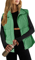 Women Puffer Vest Lightweight Stand Collar Sleeveless Winter